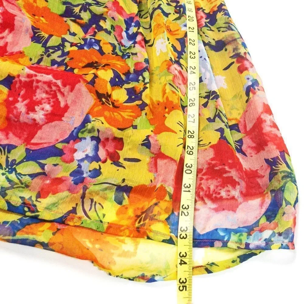 Blue Plate Floral Open Back Tank Dress Sz M - Picture 9 of 10